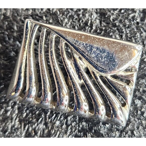 Vintage Swank Silver Tone Cufflinks Tie Tack Set Sunray Angel Wing Design Gift - Picture 4 of 9